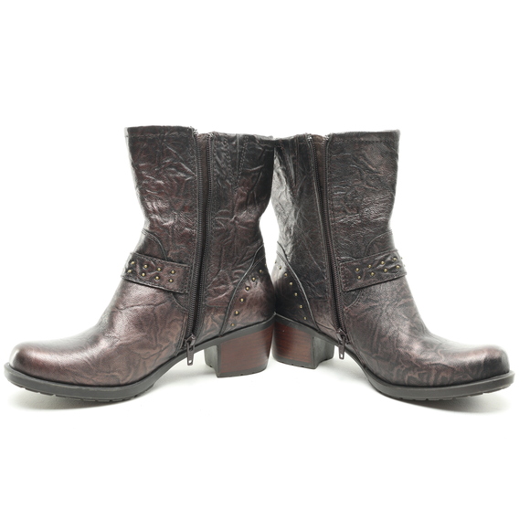 Earth Denali Altitude Leather Bootie Heeled Boot Women‘s 7 Brown - Picture 11 of 16